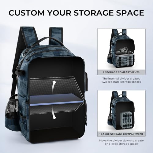 BaitSpace Fishing Backpack with Bait Binder & 2 Rod Holders