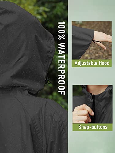 Unisex Rain Poncho Hooded Waterproof Raincoat for Adults Women