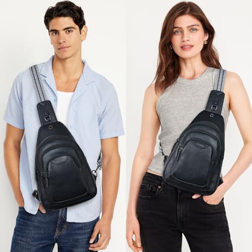 10L Crossbody Sling Bag for Women Men Anti Theft Cross Body Fanny Pack Belt Bag Purse Gifts for Women Faux Leather