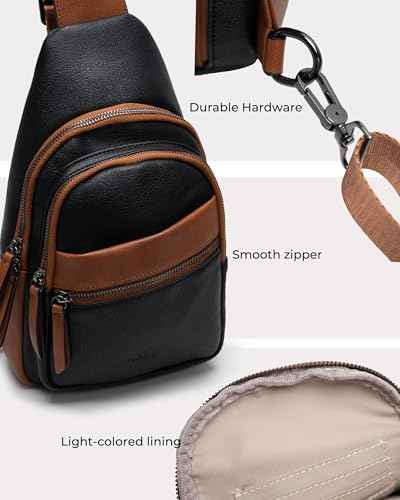 Large Sling Bag for Women Crossbody Purse Leather Fashionable Trendy Chest Bag for Travel