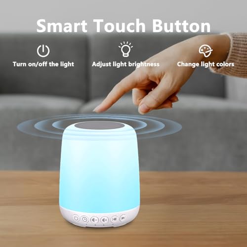 White Noise Sound Machine for Sleep Portable Sound Machine with 30 Soothing Sounds 12 Night Light Colors 4 Timer Sleep Machine for Baby Adults