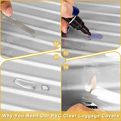 Luggage Cover 28 Inch Clear Suitcase Cover 0.4mm Thick PVC Transparent