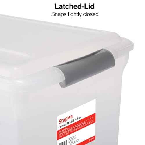 Store & Slide Plastic File Box (4 Count)