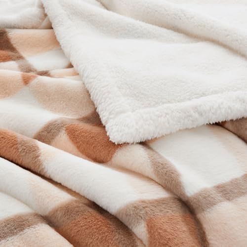 Super Soft Faux Rabbit Fur Sherpa Fleece Throw Blanket
