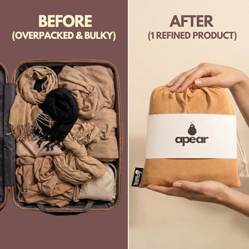 16-in-1 Compact Travel Blanket with Bag – Reversible, Ultra Soft Bamboo Airplane Blanket with Hidden Pocket – Packable for Flights & Travel Essentials (Semi-Weighted, Double Layer)