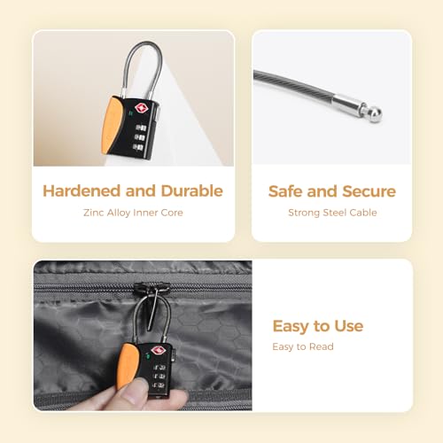 TSA Approved Travel Luggage Locks (4 Count)