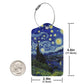 2 Pack Luggage Tags for suitcases Van Gogh Starry Night TSA Approved Label Luggage Tag Baggage Tag Leather Stainless Steel Loop Label Tag for Men Women Travel Bag Suitcase (2 Count)