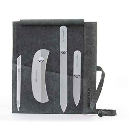 Czech Gray Crystal Glass Nail File Set
