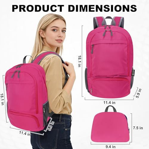 20L lightweight packable Hiking Daypack Foldable Backpack for Men Women Small Travel Outdoor Foldable Shoulder Bag