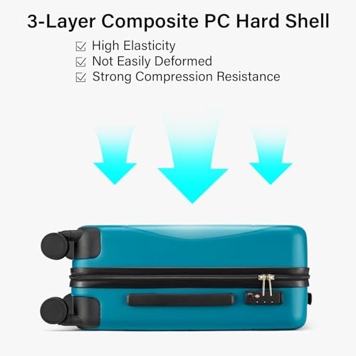 2 Piece Hard Shell Luggage Sets with Spinner Wheels Carry On suitcase Set Checked Large Luggage Lightweight Travel Luggage for Men Women (2 Count)