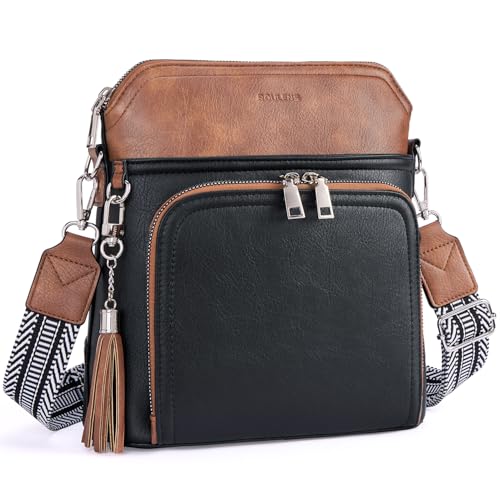 Crossbody Purse for Women Vegan Leather Medium Crossbody Wallet Bag for Travel Women Shoulder Handbags with Tassel