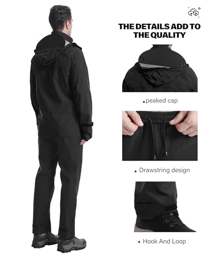Rain Suit Waterproof Breathable Lightweight 2 (2 Count)