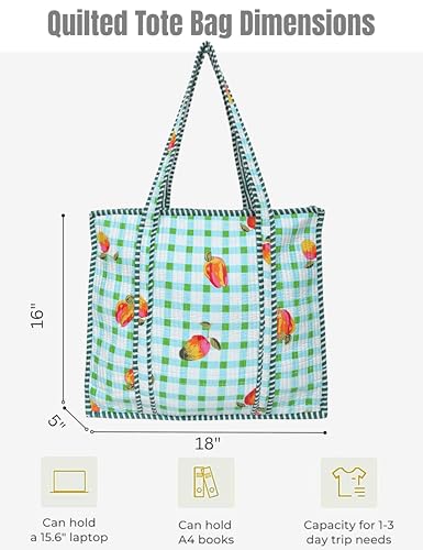100% Cotton Quilted Tote Bag For Women