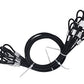 1/8"(3mm) Wire Diam Stainless Steel Cable Eyelets Loops Short Rope Lanyard Safety Tether Chain Lock with Vinyl Coated Cover, 10Pcs 20" Long Black (10 Count)