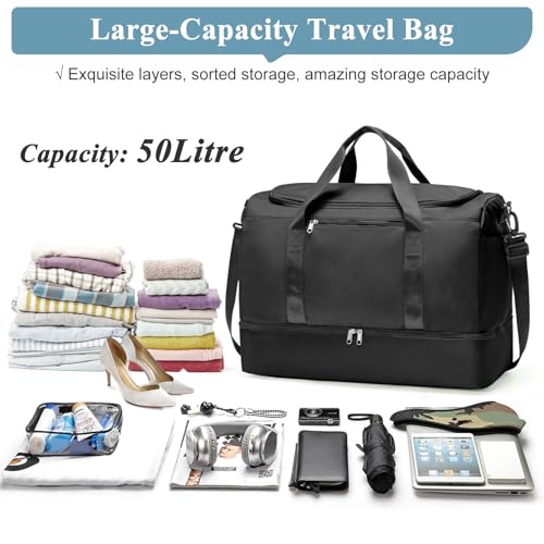 Travel Duffle Bag with Shoes Compartment