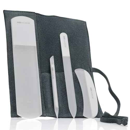 4pc Gray Glass Nail & Pedicure File Set