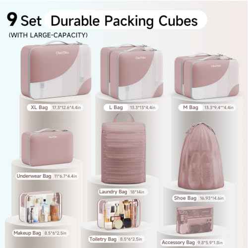 9 Set Packing Cubes for Travel (9 Count)