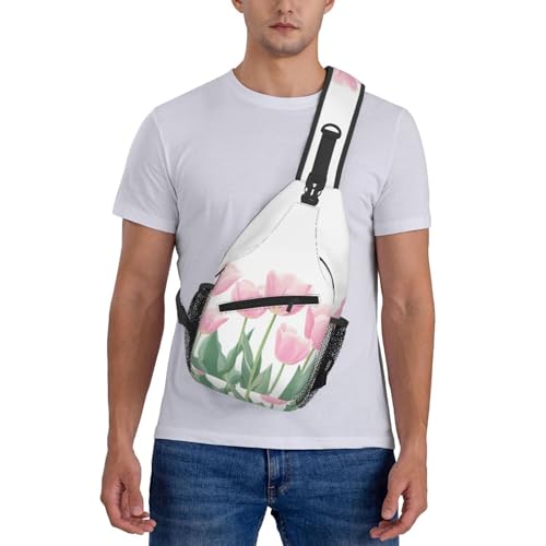 Sling Bag Tulip Flower Hiking Daypack Crossbody Shoulder Backpack Travel Chest Pack for Men Women