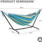 Double Hammock with 9FT Space Saving Steel Stand Includes Portable Carrying Case