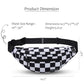 Large Checkered Fanny Pack Crossbody Belt Bag for Shopping Traveling