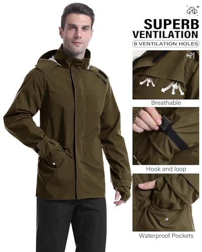 Rain Suit Waterproof Breathable Lightweight 2 (2 Count)
