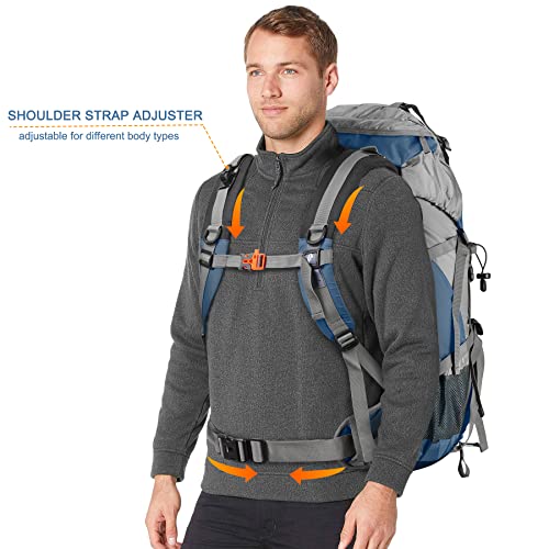 50L Hiking Backpack with Rain Cover for Both Men & Women