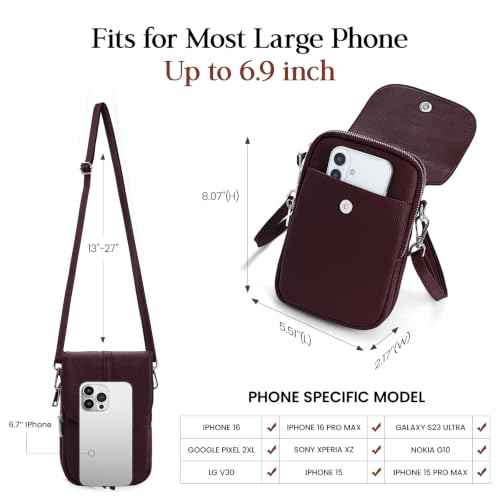 Genuine Leather Small Crossbody Bags for Women Travel Purse Phone