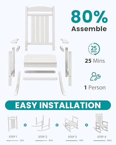 Outdoor Rocking Chair Set of 4 (4 Count)