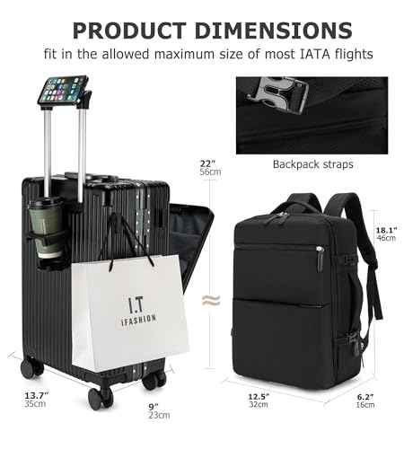 2 pcs PC Aluminum Frame Carry On Luggage Set