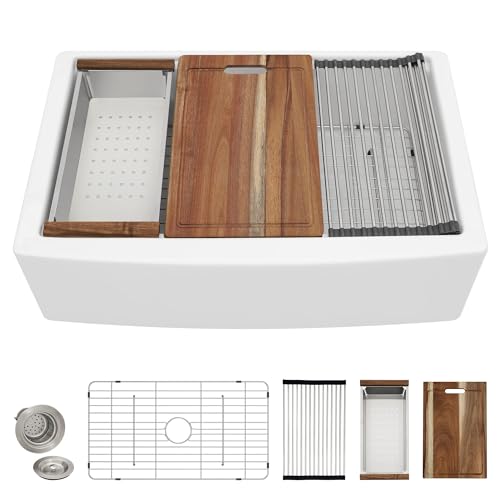 33 White Farm Sink Workstation