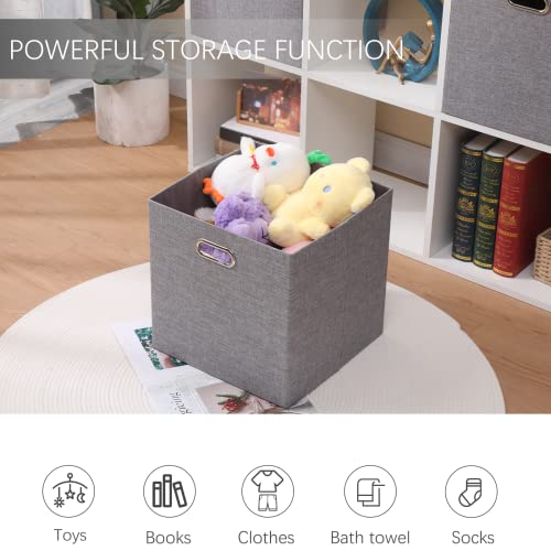 13x13x13 Inch Foldable Cube Storage Bins with Metal Handles (4 Count)