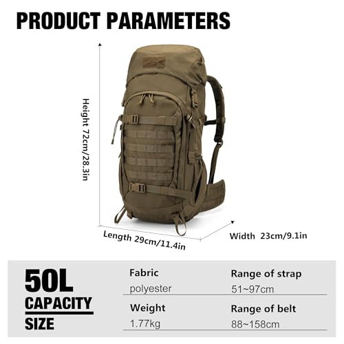 50L Hiking Survival Backpack