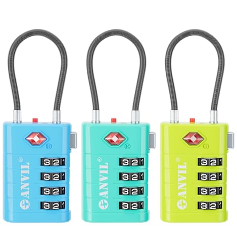 TSA Approved Luggage Locks with Search Alert Indicator (3 Count)