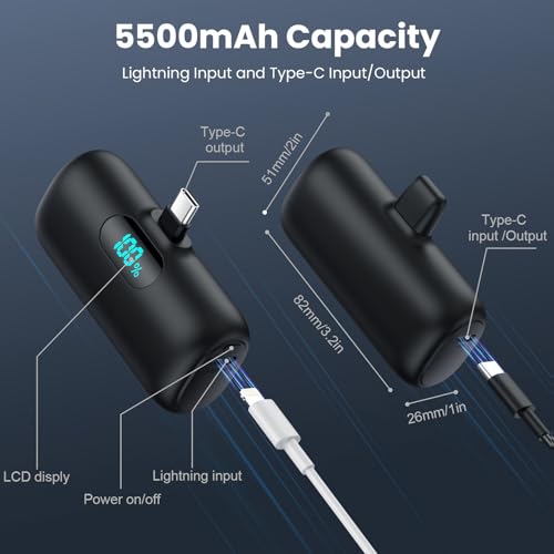 2 Pack]Portable Charger Power Bank for iPhone 17