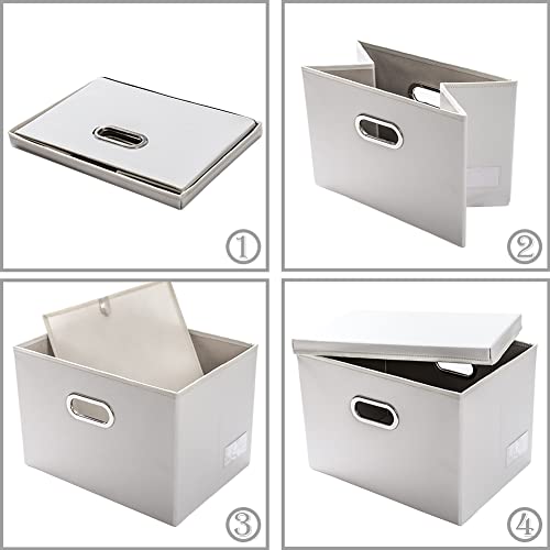 Large Stackable Storage Bins with Lids [5 (5 Count)