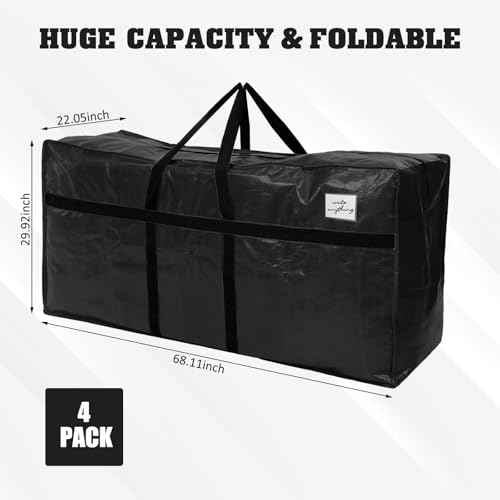 4 Pcs 194 Gallon Extra Large Moving Bags Heavy Duty Storage Bag (4 Count)
