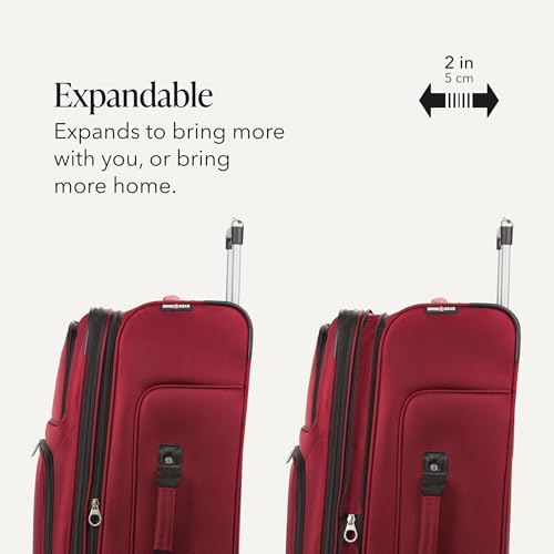 Sion Softside Expandable Spinner Luggage Durable Lightweight Travel Suitcase