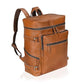 Leather Tan Backpack For Men Genuine Laptop Rucksack For Men Women Genuine Leather Vintage Large Capacity Business Retro Travel Camping Daypack