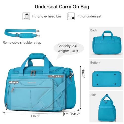 Small Underseat Carry On Luggage Bags for Travel with 10 Pockets