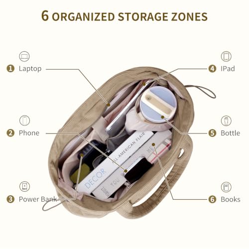 Oversized Work Tote Bag for Women with 40oz Cup Holder