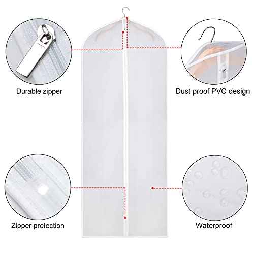Garment Bags for Long Dresses Translucent Suit Bag 60 in