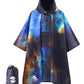 Extra Thick Hooded Rain Poncho Double Layer Waterproof Raincoat Jacket for Men Women Adults