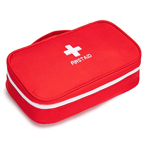 First Aid Bag Tote Empty Small First Aid Kit Bag Outdoor Travel Rescue Pouch First Responder Medicine Bag Pocket Container for Car Home Office Sport Outdoors