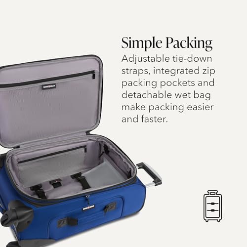 Sion Softside Expandable Spinner Luggage Durable Lightweight Travel Suitcase (2 Piece)