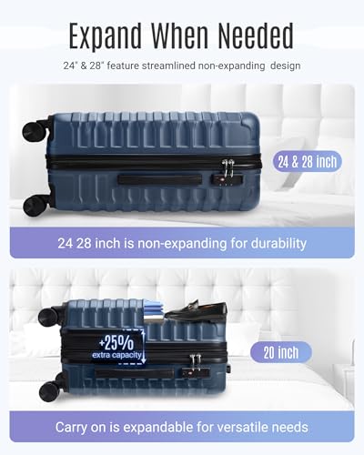 Luggage Sets 3 Pcs Suitcase with Wheels (3 Count)