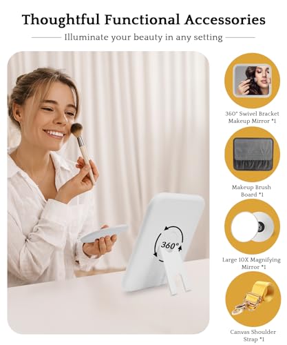 Travel Makeup Bag Cosmetic Bag with Lighted Mirror