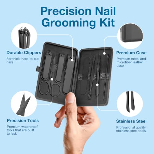 Precision 8 Pieces Men’s Nail Grooming Travel Kit