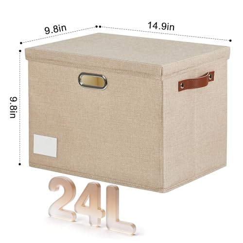 15" Fabric Storage Box with Lids (3 Count)