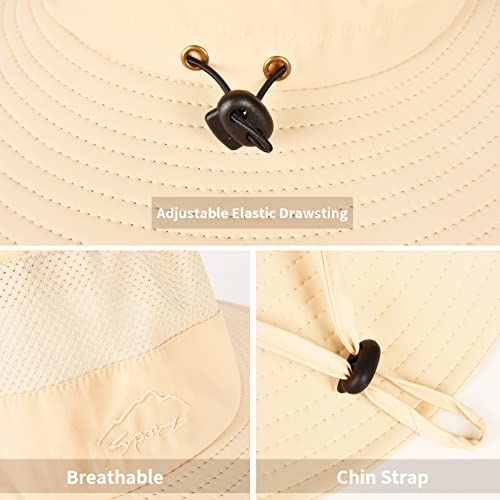 Sun Hats for Men Women Fishing Hat UPF 50+ Breathable Wide Brim Summer UV Protection Hat with Face Cover & Neck Flap