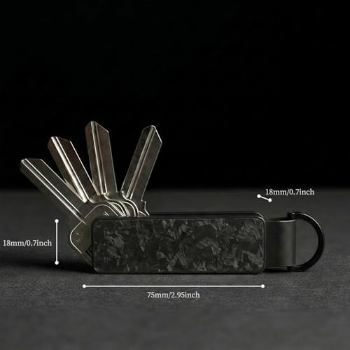 Metallic Aluminum Black Forge Carbon Fiber Key Organizer holder